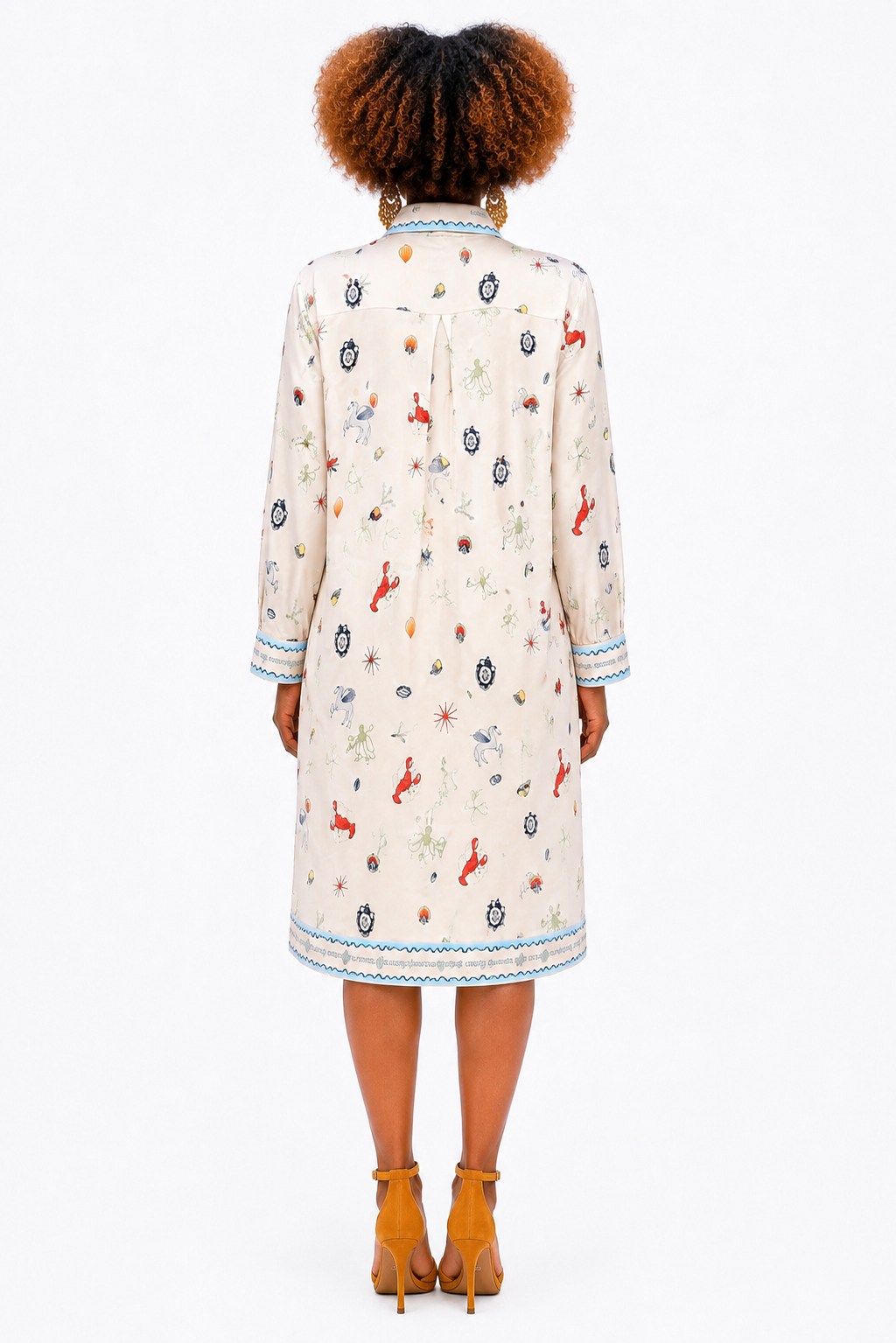 Printed Silk Shirt Dress