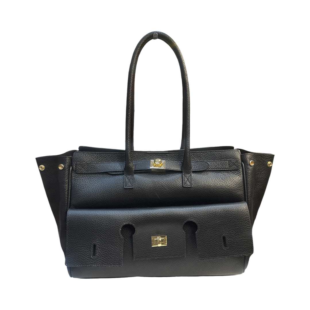 Black Front Sleek Italian design with elegant gold hardware