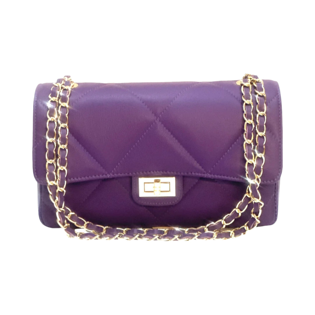 Quilted Large Crossbody Leather Bag chain