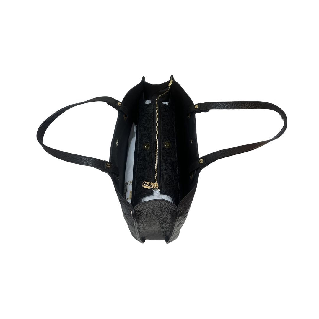 Sara Burglar Black Large Tote Leather Bag