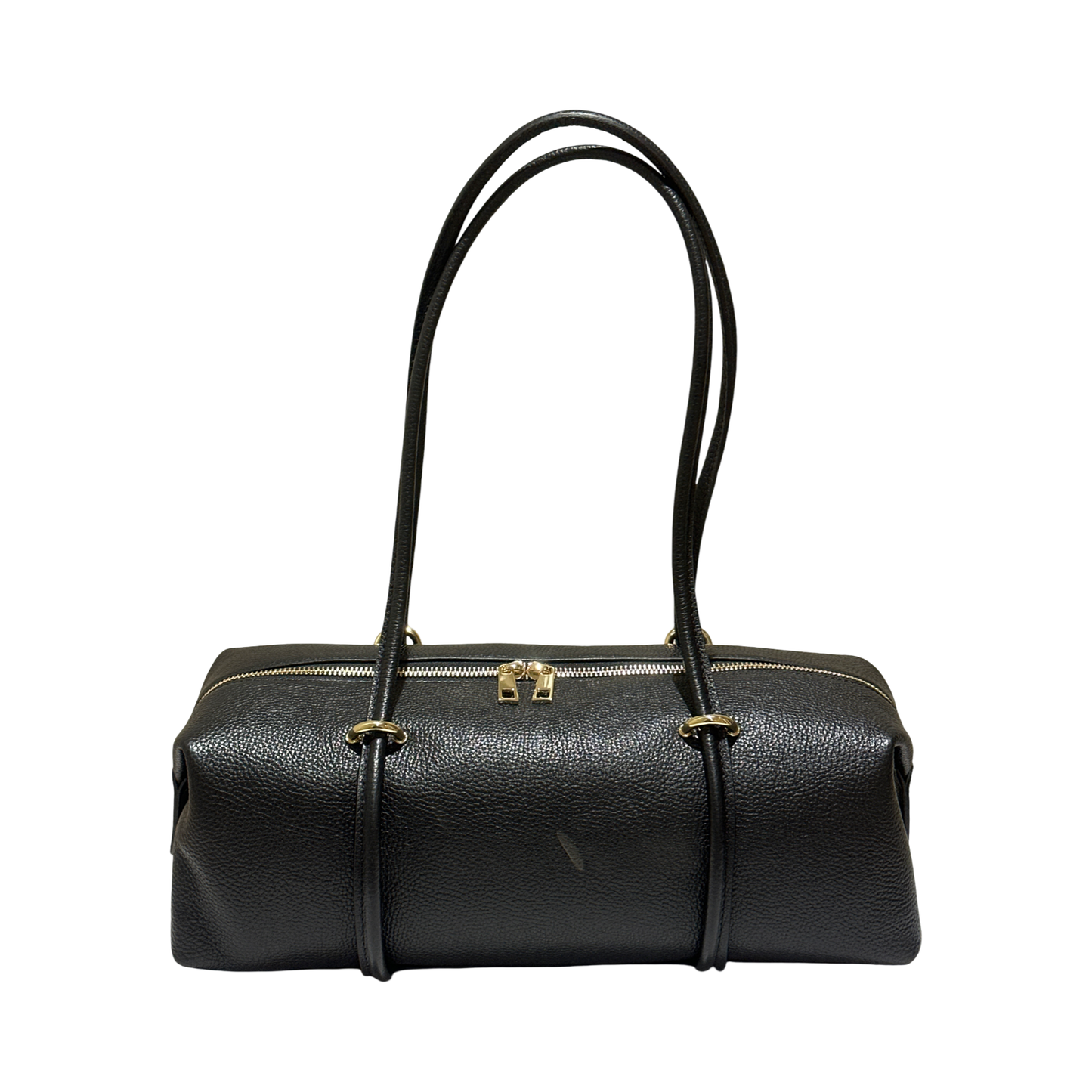 Barrel Shaped Oversized Leather Shoulder Bag