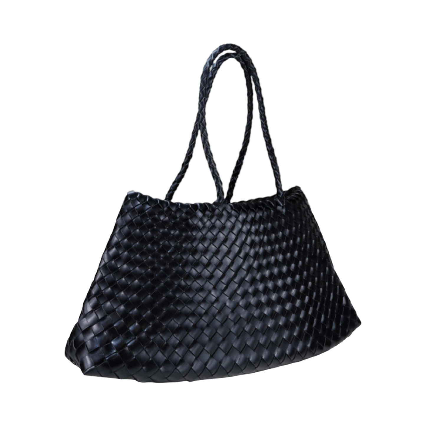 Woven Oversized Leather Shoulder Bag