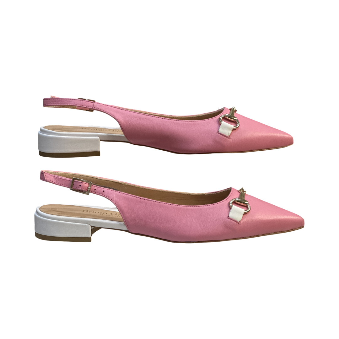 Pink Flat Slingback Leather Sandals for Summer