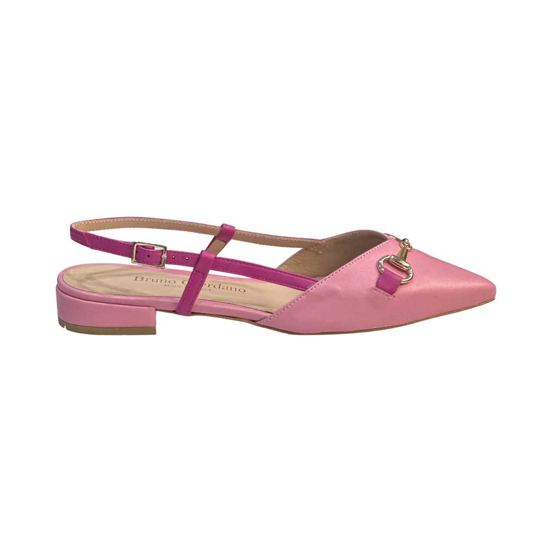 Pink Flat Slingback Leather Sandals for Summer