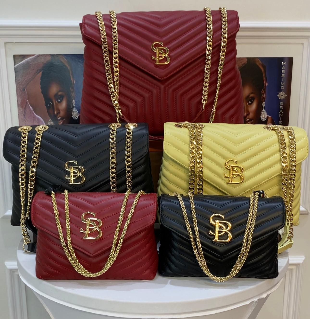 Sara Burglar Quilted Chain Leather Shoulder Bag