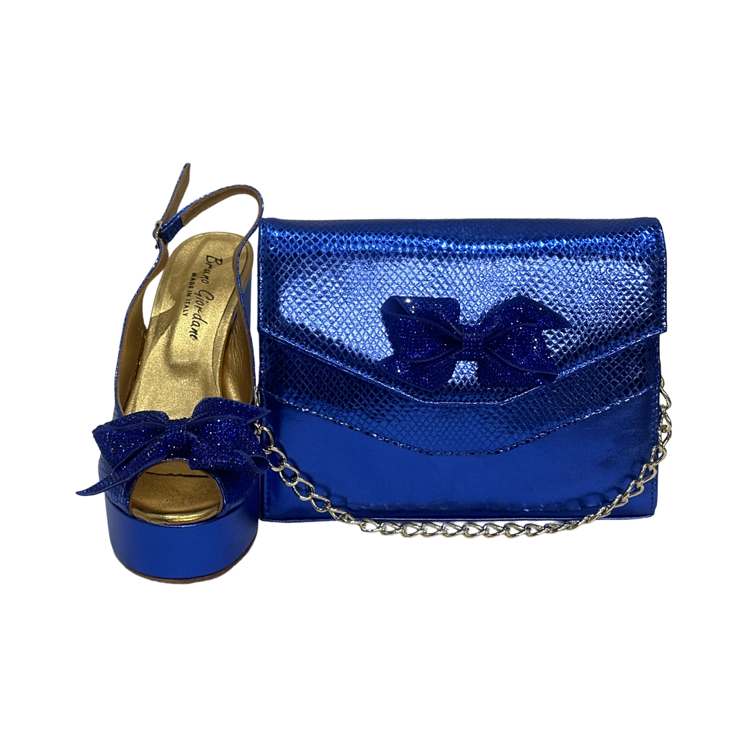 Royal Blue Shoes with Matching Bag Teefamm Bags London