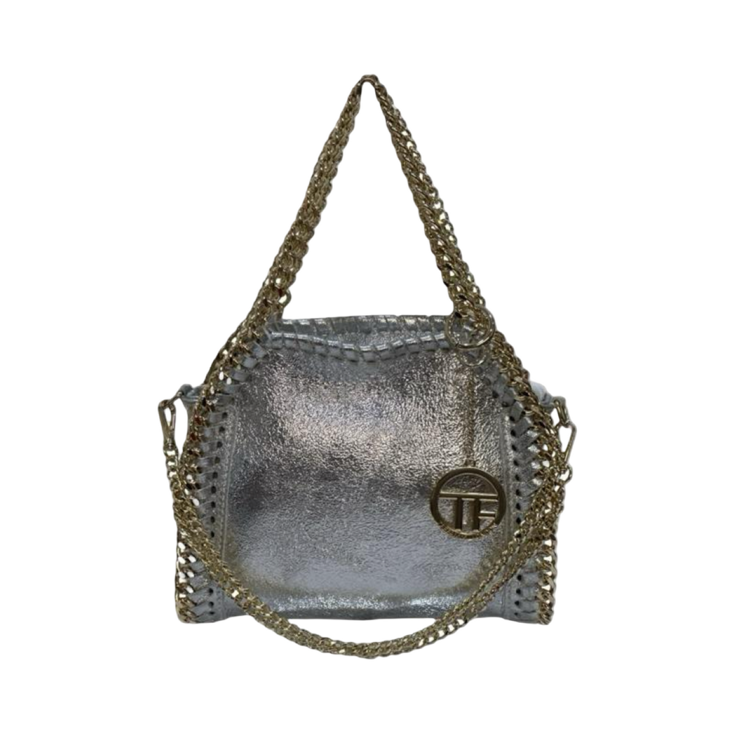 Top Handles Chain Leather Tote Bag
