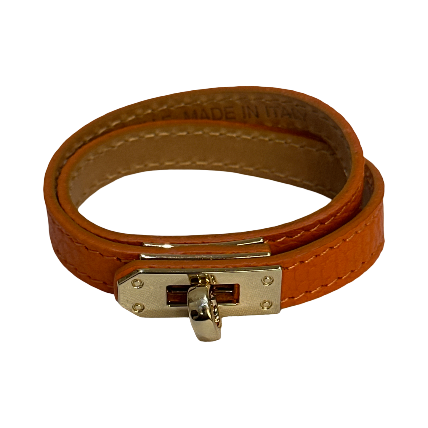 Italian Leather Lock Bracelet – Luxury Wrap Style
