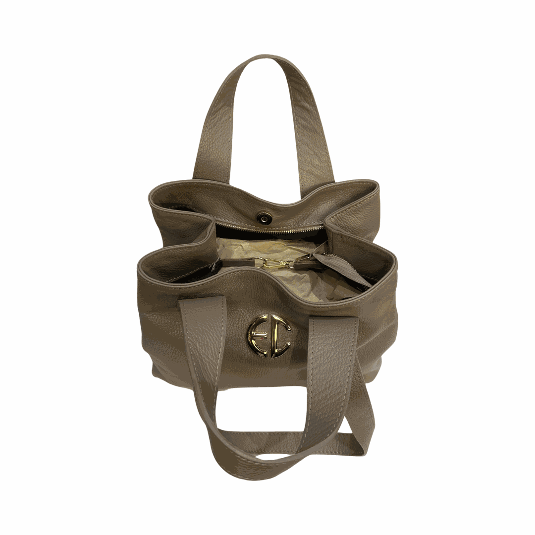 Large Leather Tote Bag Inside