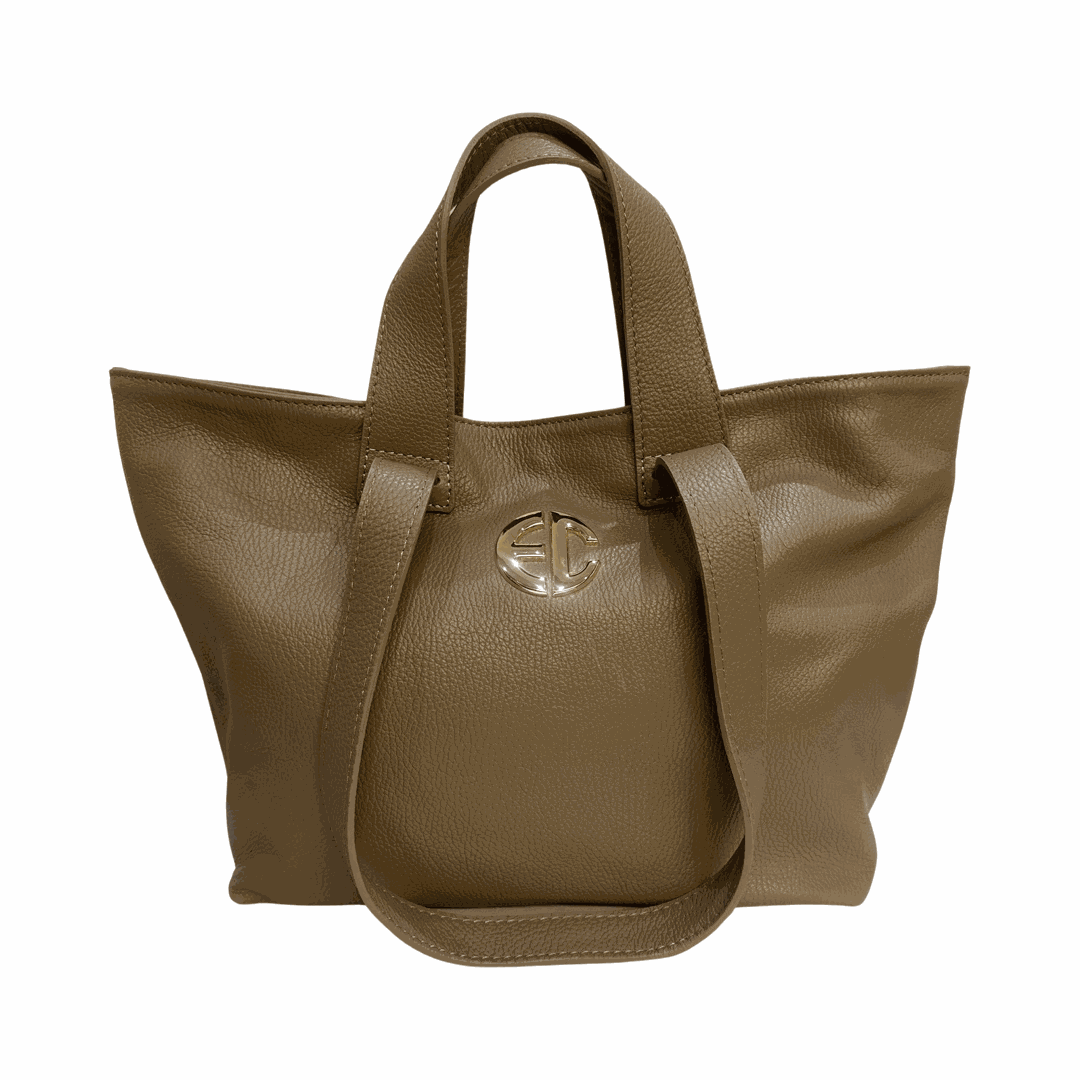 Large Leather Tote Bag front Shoulder