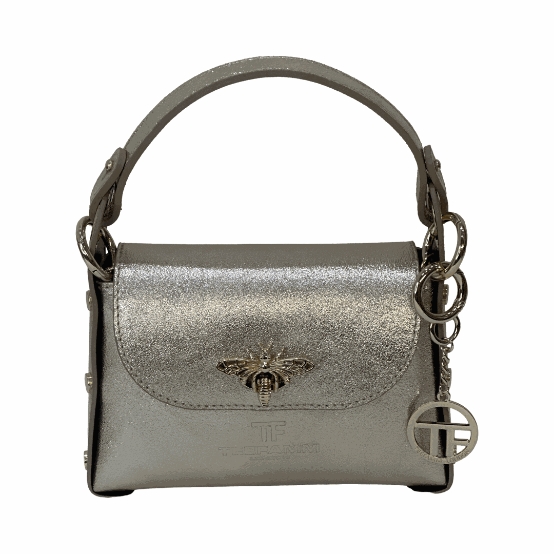 Leather Tote Bee Bag Gold Front