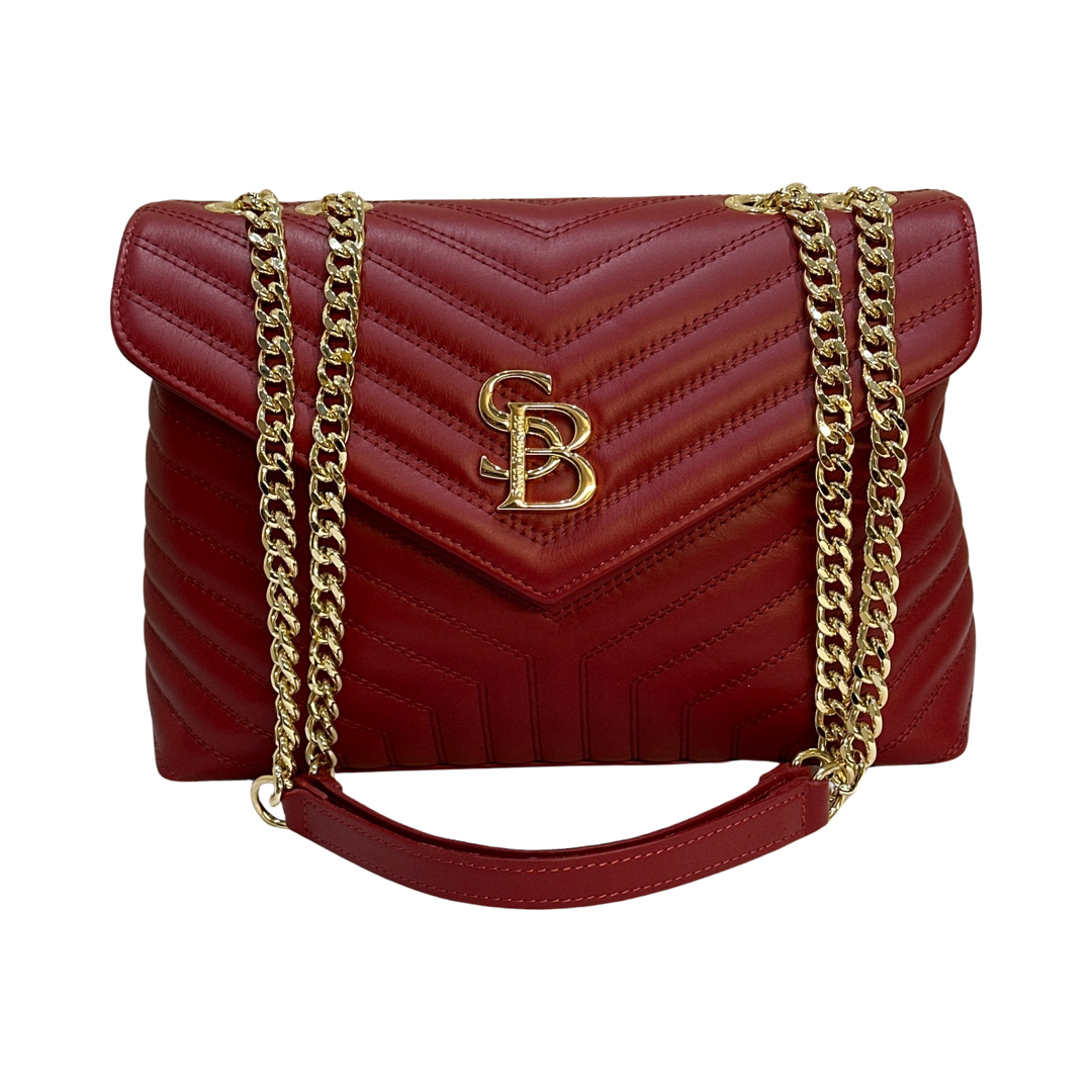 Red Large Sara Burglar Leather Crossbody Bag