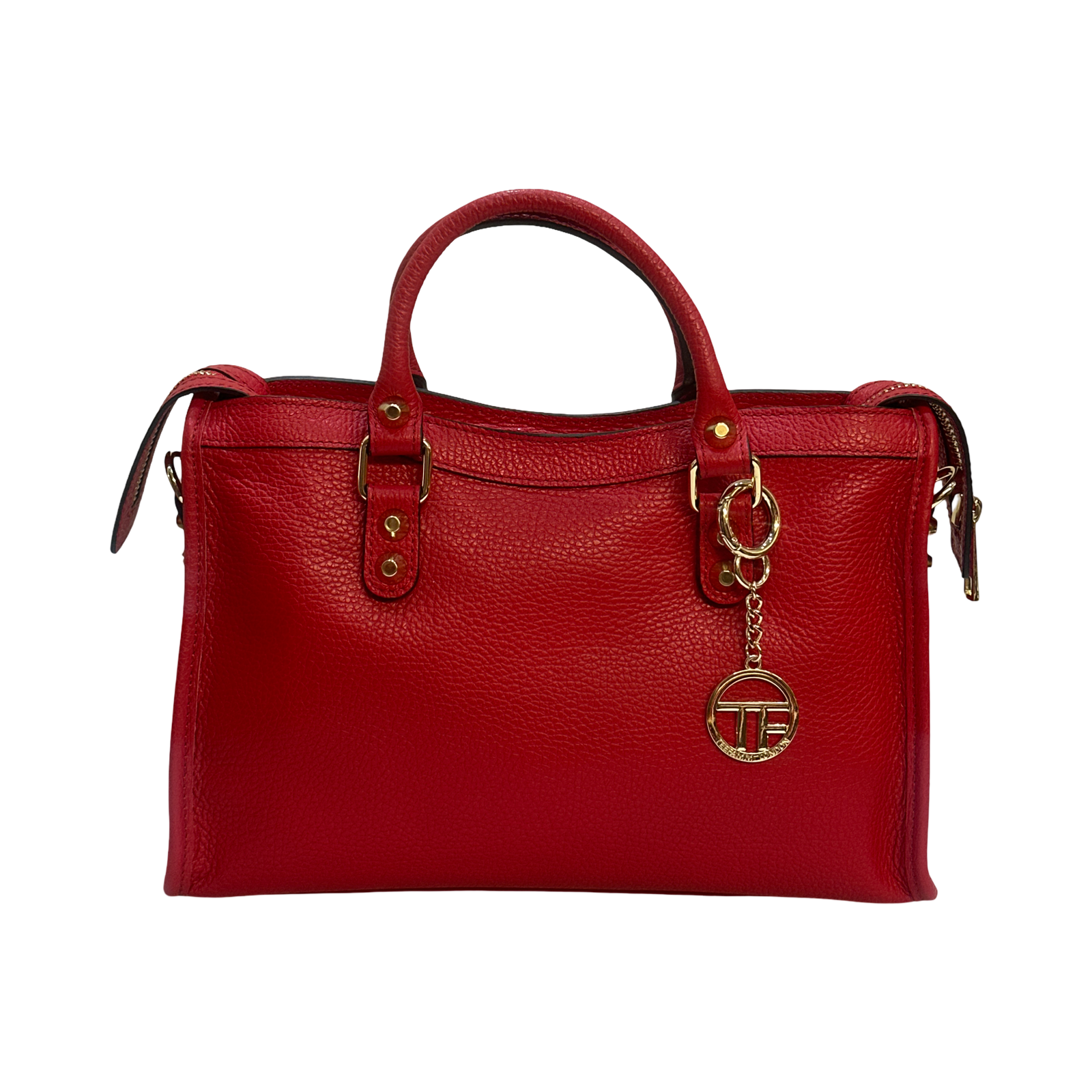 Red Medium Leather Tote Bag – Teefamm Bags London