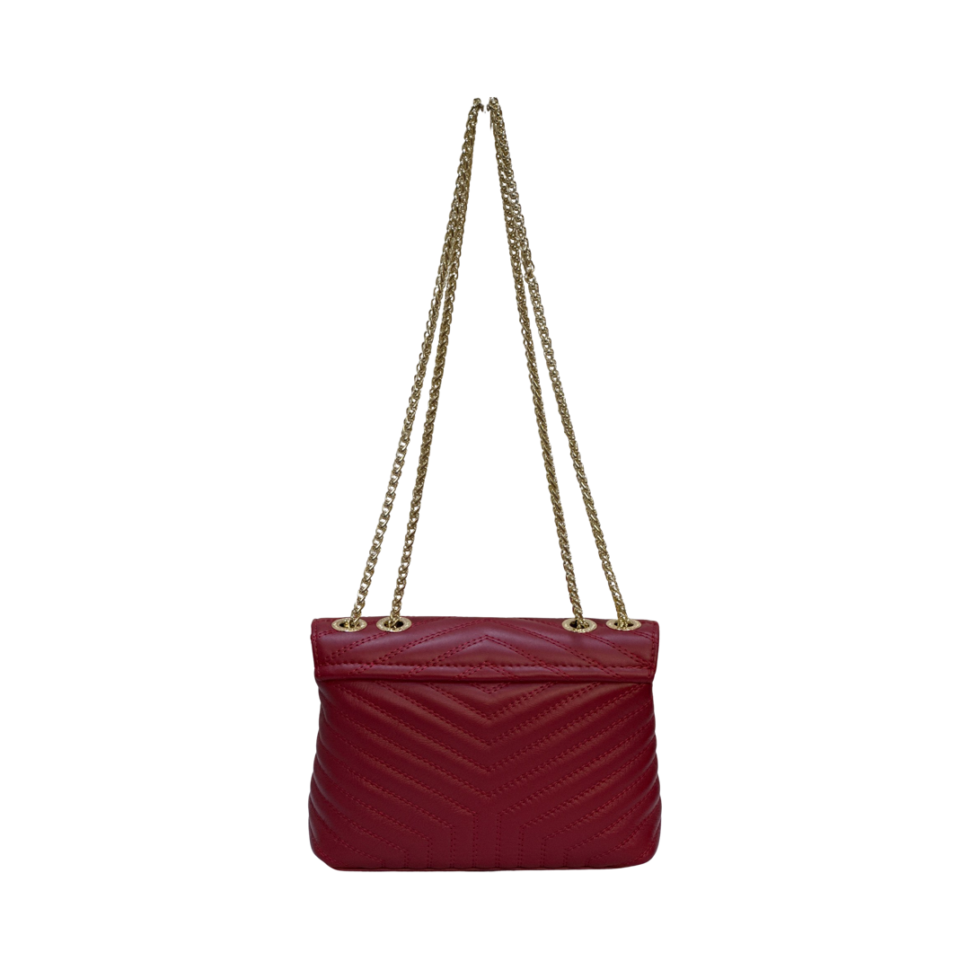 Red Sara Burglar Leather Crossbody Bag Back