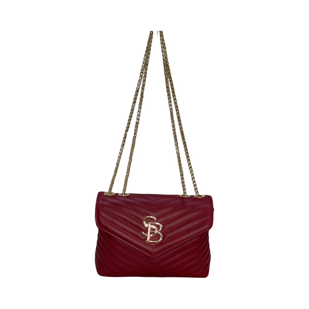 Red Sara Burglar Leather Crossbody Bag Front