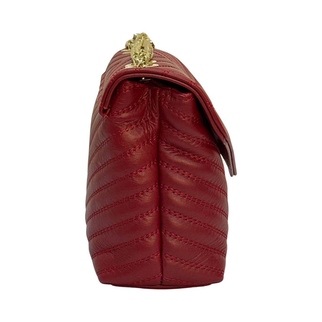 Red Sara Burglar Leather Crossbody Bag side