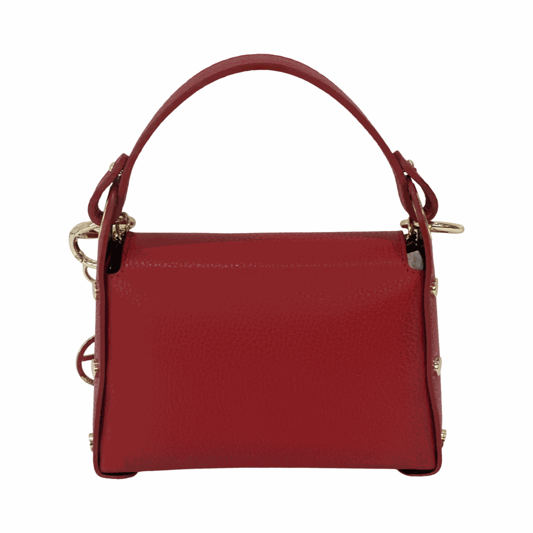 Leather Tote Bee Bag Red Back