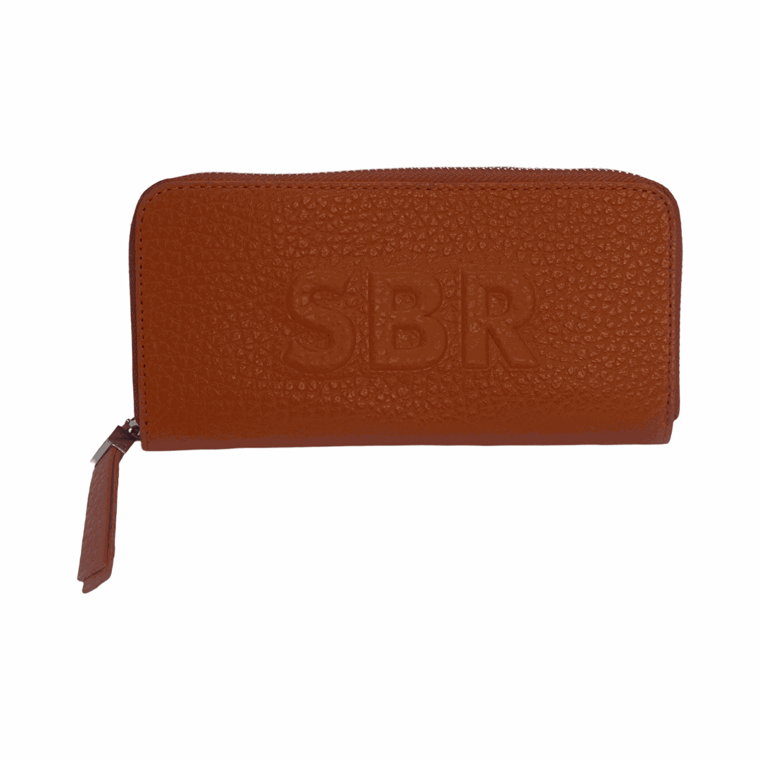 Sara Burglar Italian Leather Purse Orange Front