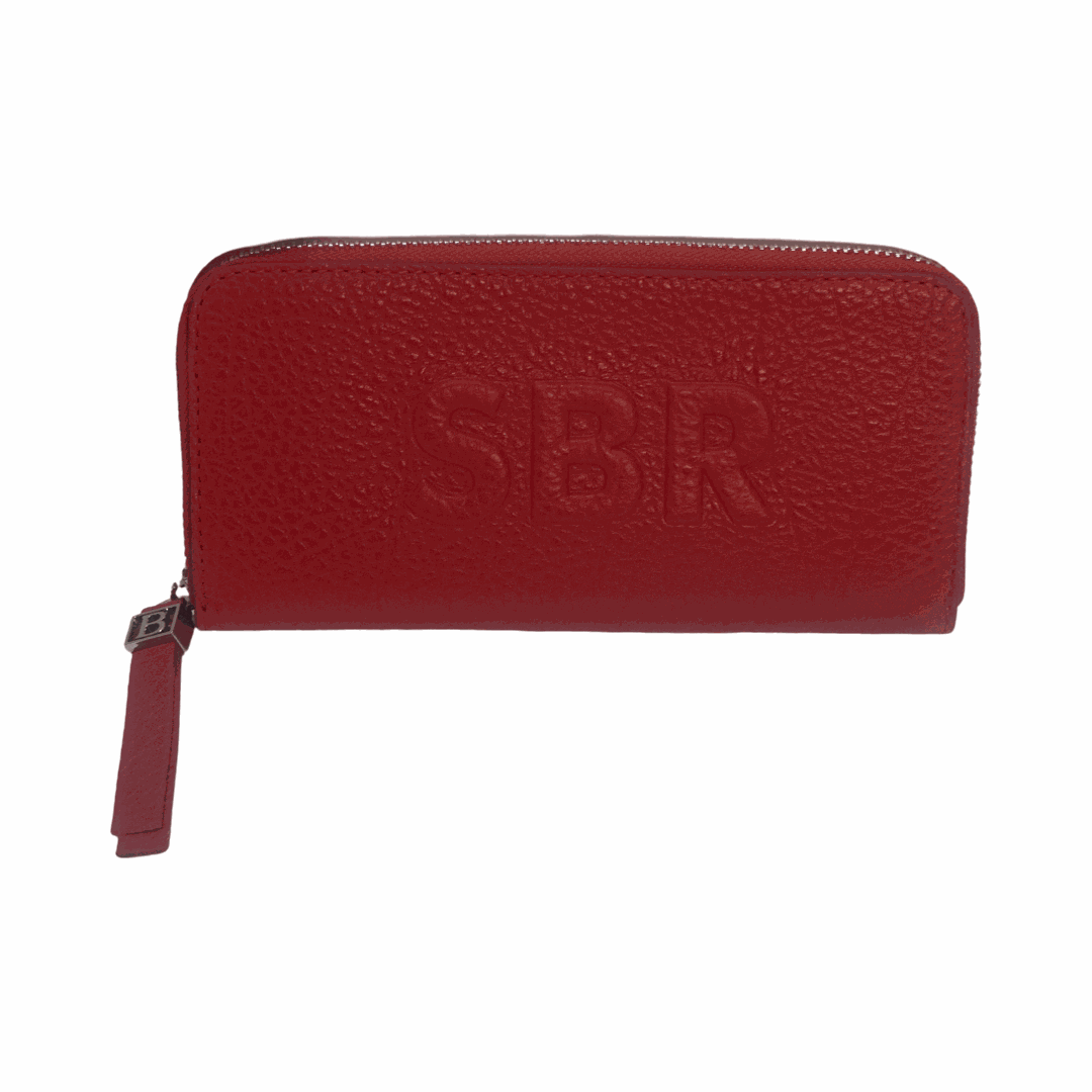 Sara Burglar Italian Leather Purse Red Front