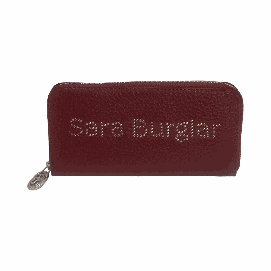 Sara Burglar Italian Leather Purse wine Front