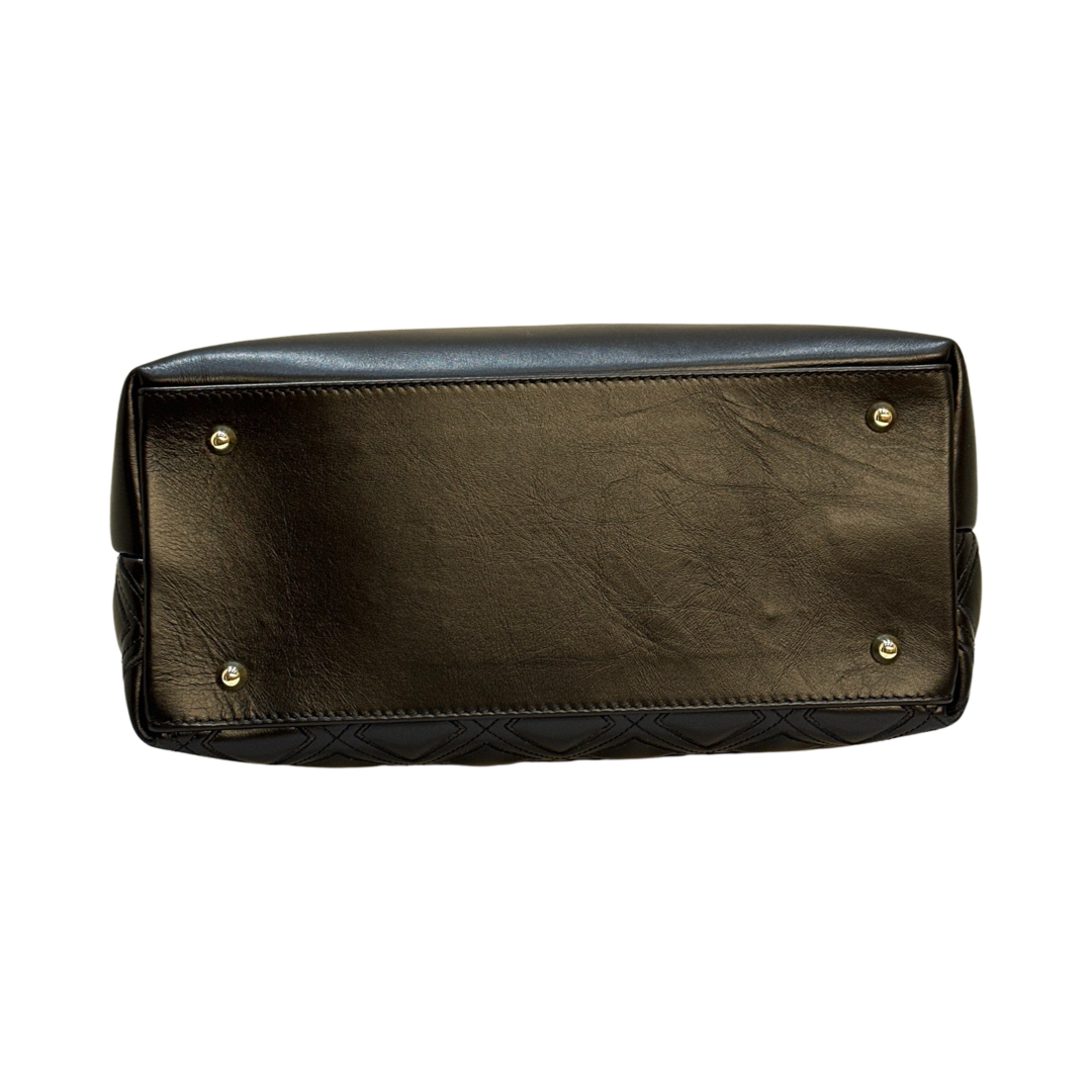 Sara Burglar Quilted Black Tote Bag Bottom