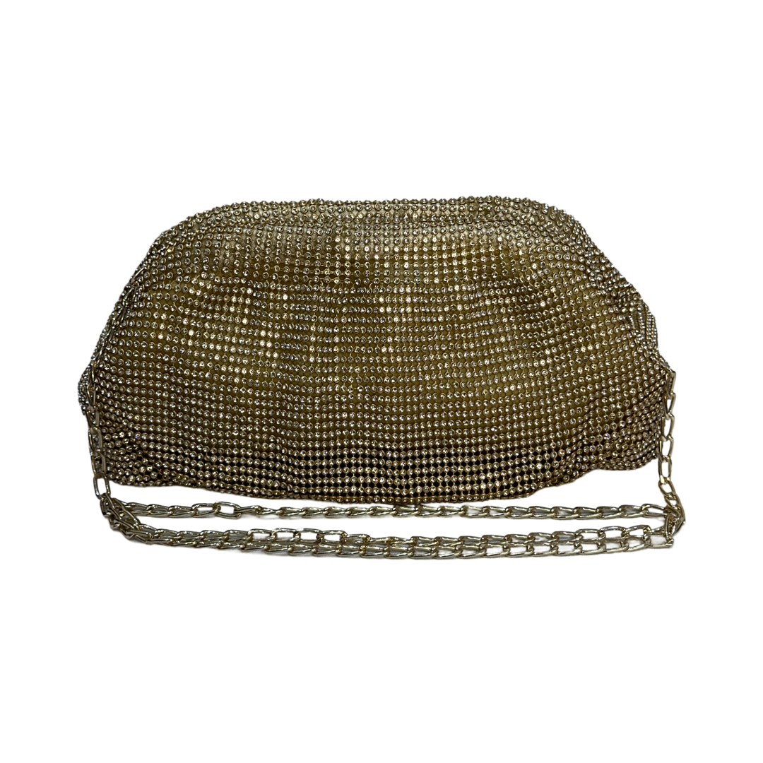 Shimmer Evening Clutch Bag Gold Front