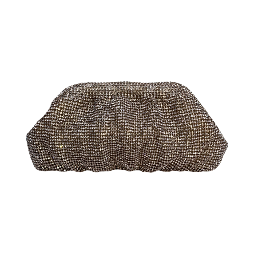 Shimmer Evening Clutch Bag Rose Gold Front