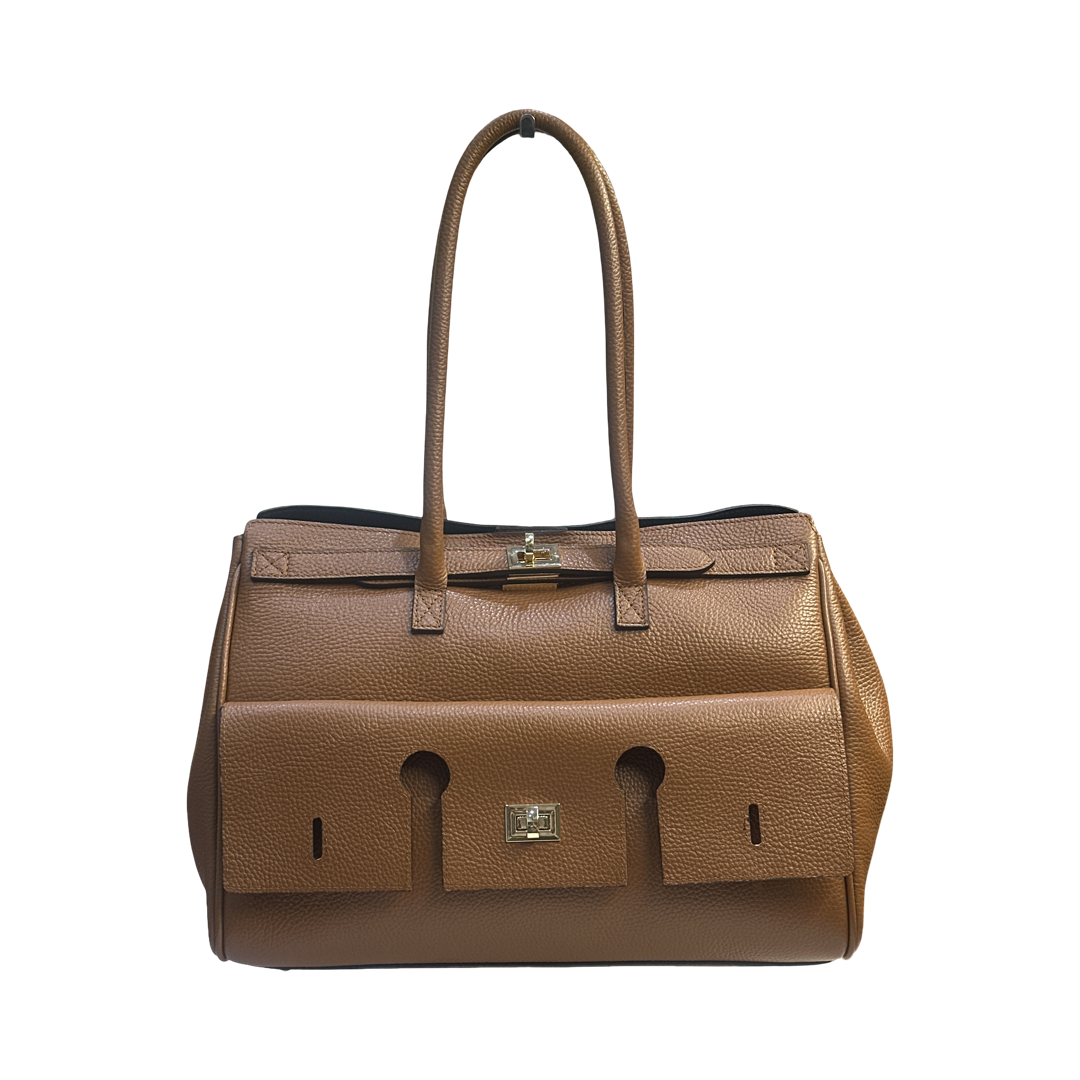Tan Front Slim profile with expandable winged design