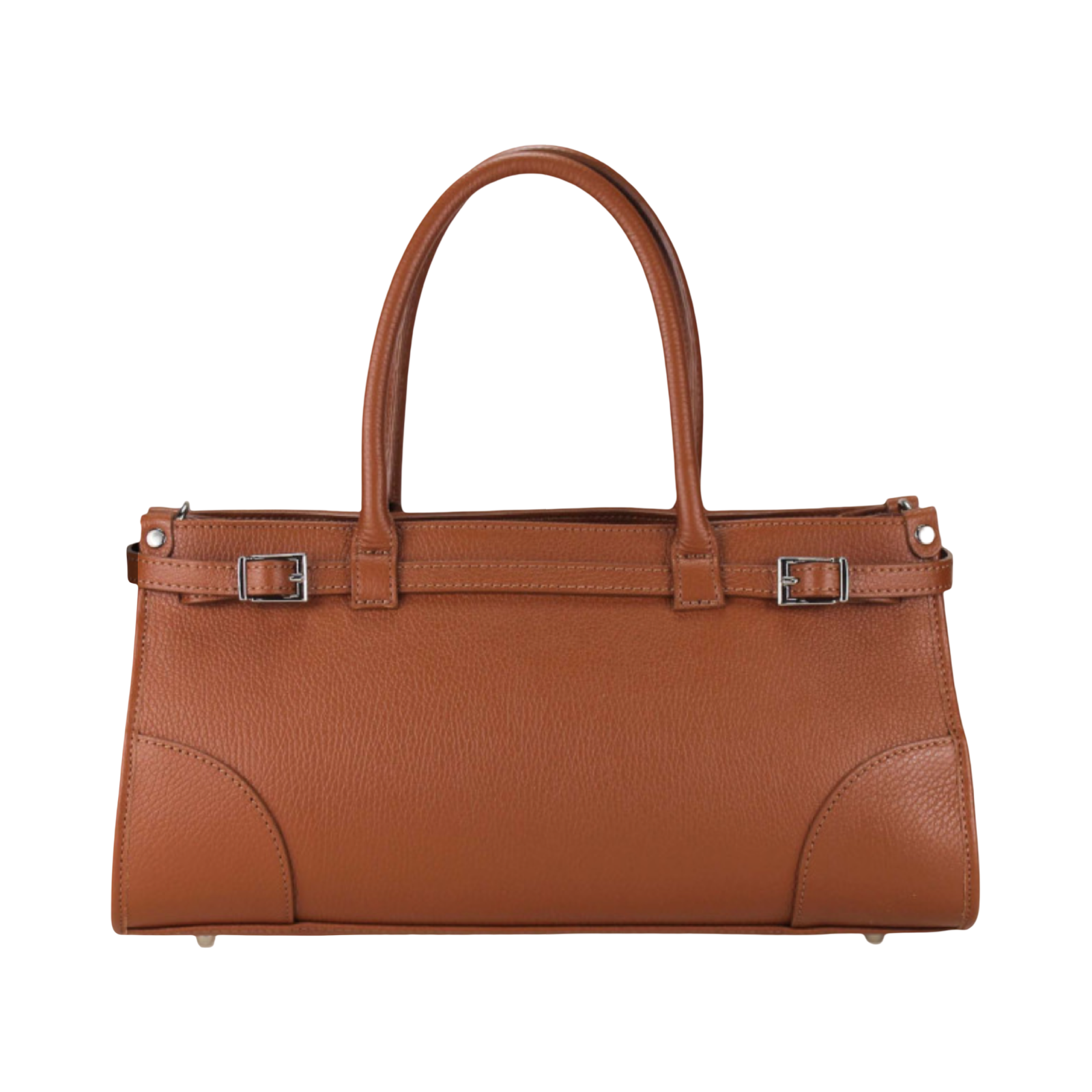 Tan Large Leather Tote Bag – Front View