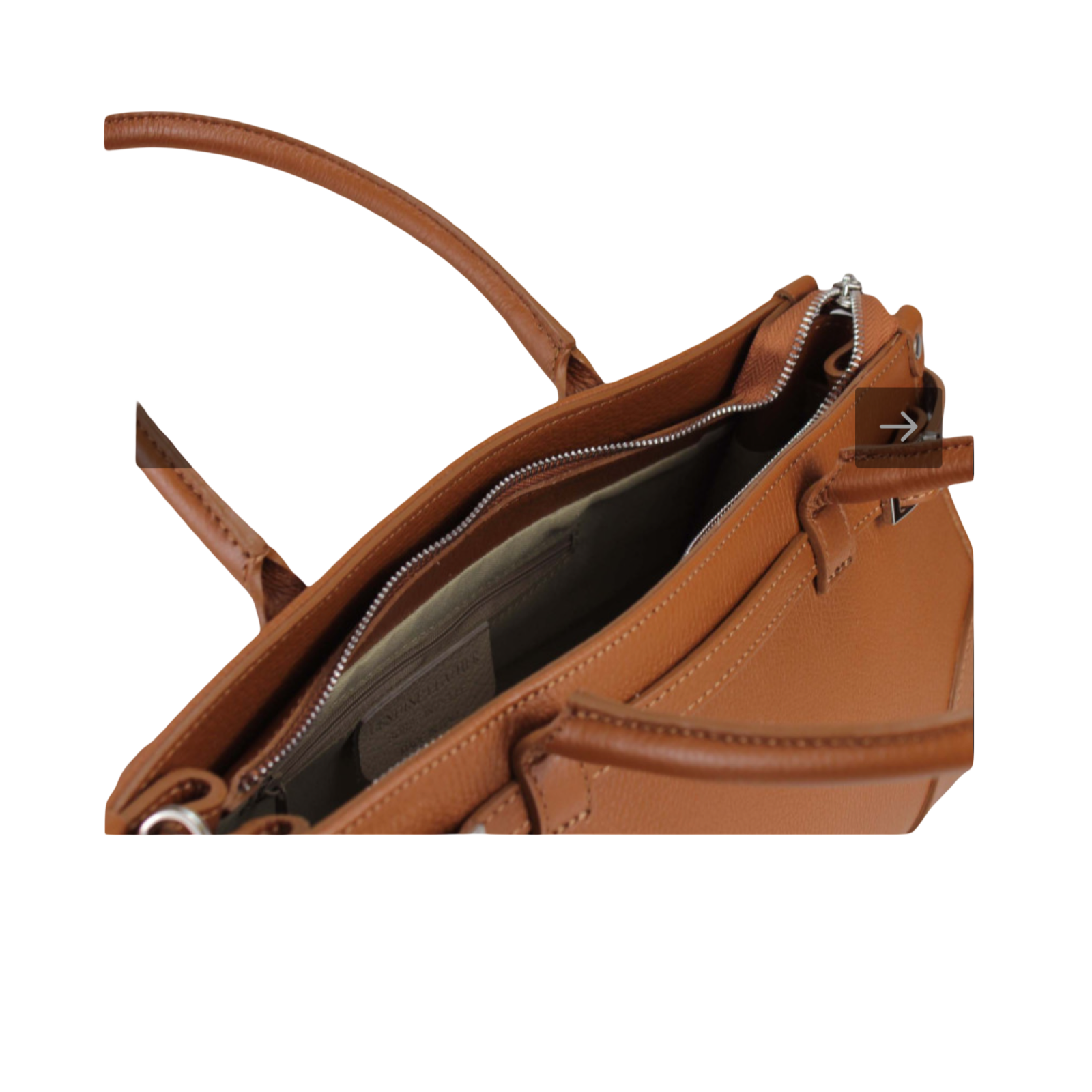 Tan Large Leather Tote Bag – Inside View