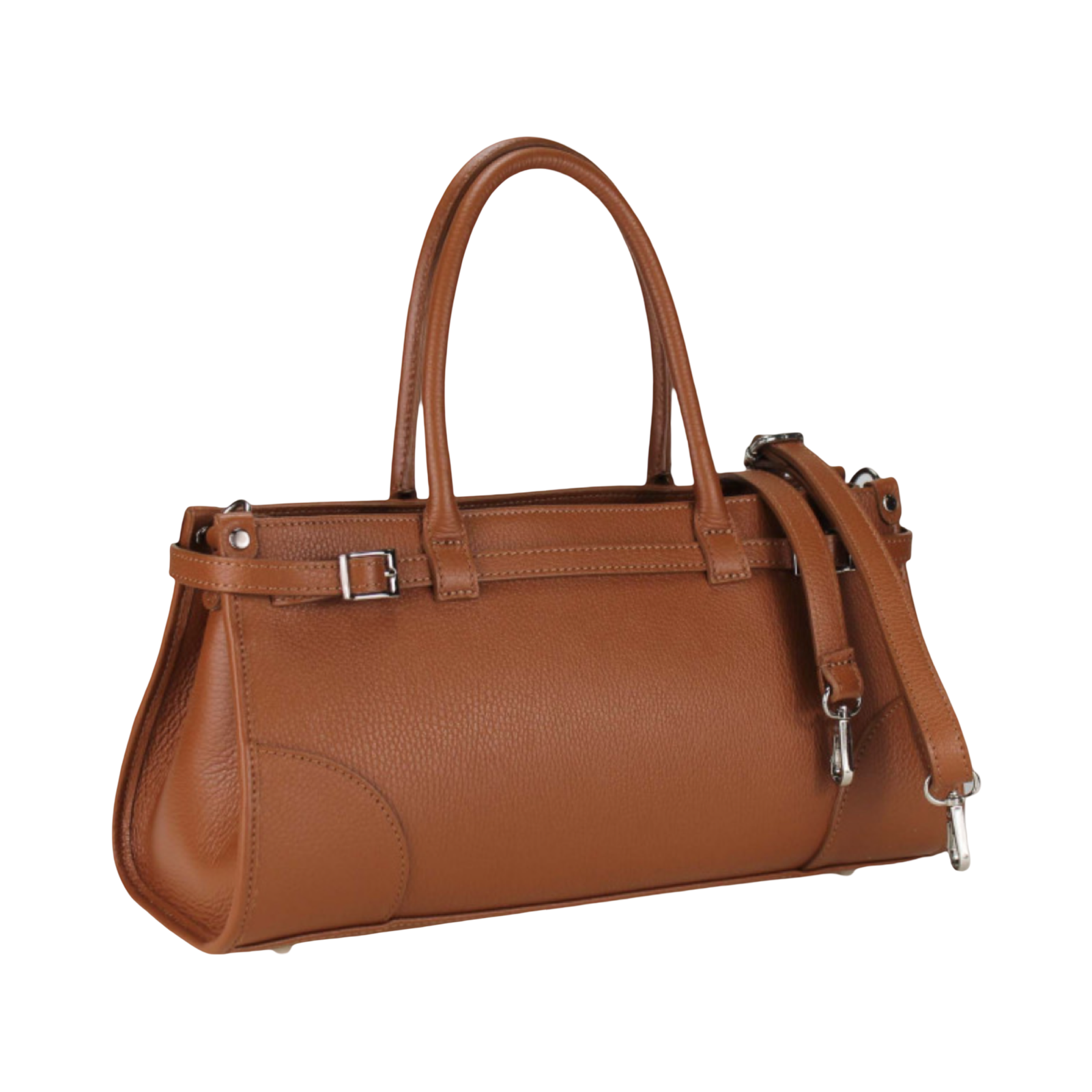Tan Large Leather Tote Bag – Side View