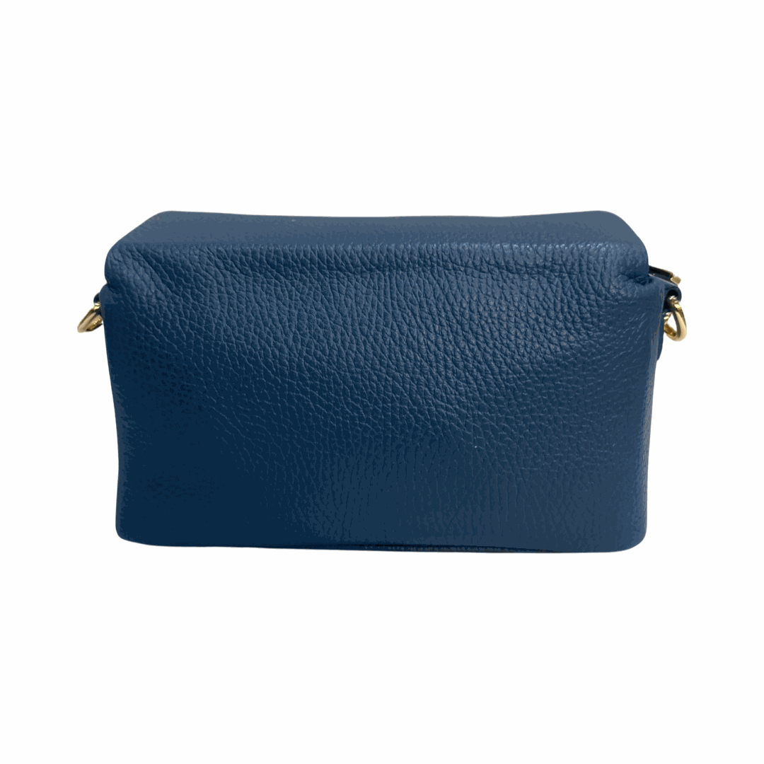 Tote Leather Bag Mini Sky Blue Back