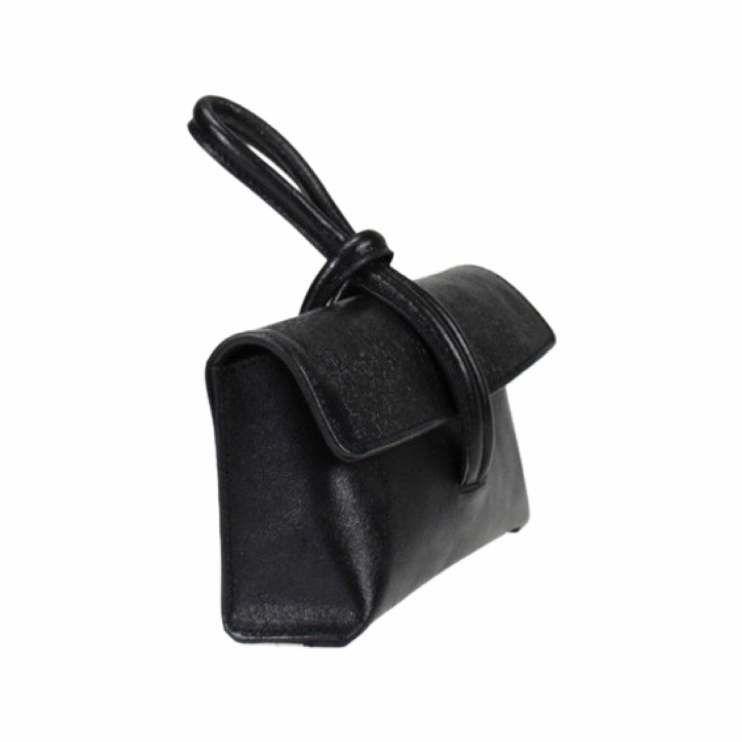 Leather Tote Bag made of genuine calf leather with adjustable shoulder strap and silver accessories, size 21x11x5.5cm.