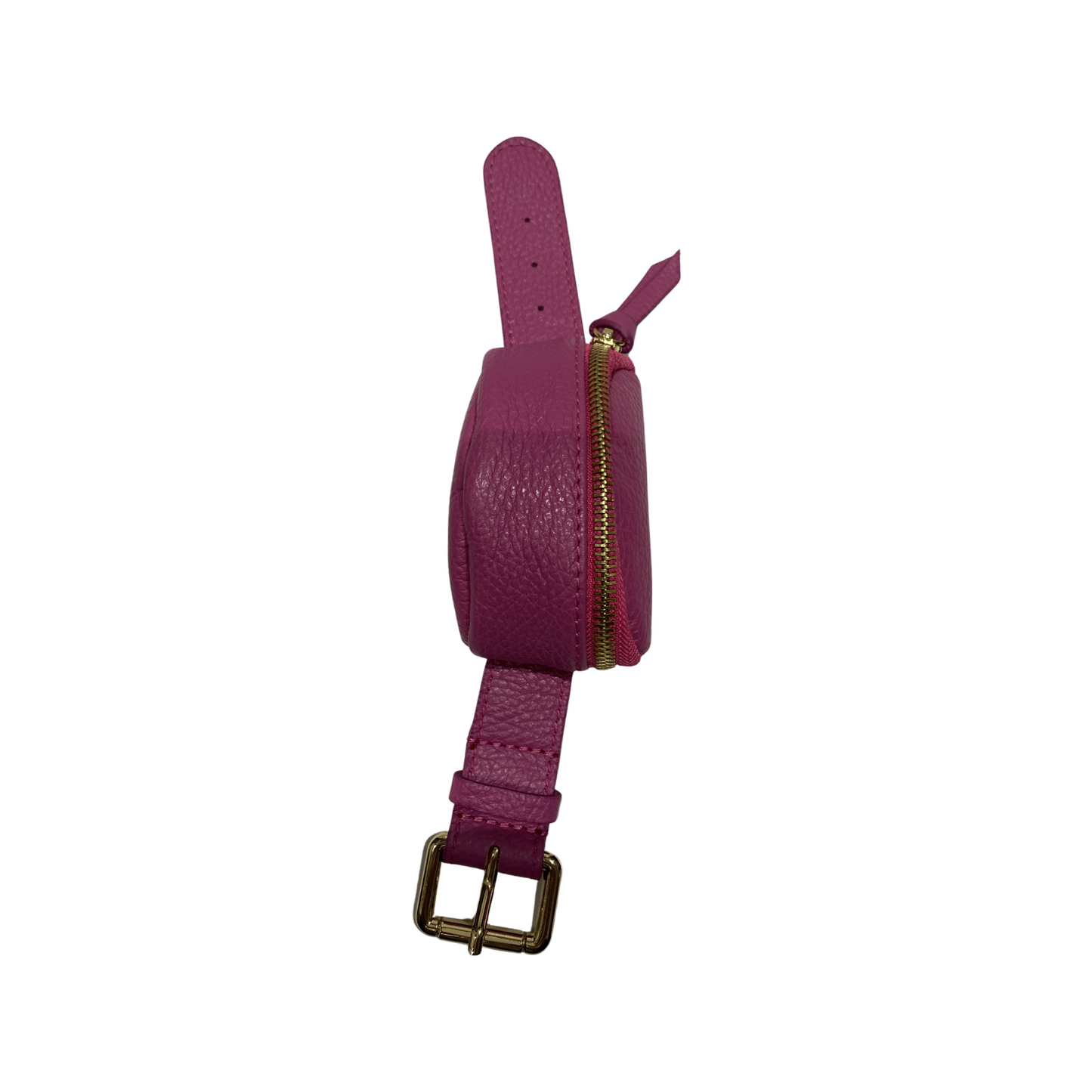 Mini wrist leather bracelet with adjustable strap and gold detailing.
