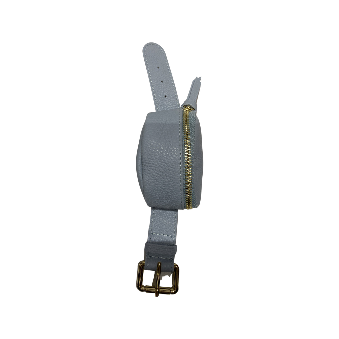 Mini wrist bracelet made from calf leather with gold-color metal detailing and adjustable strap.
