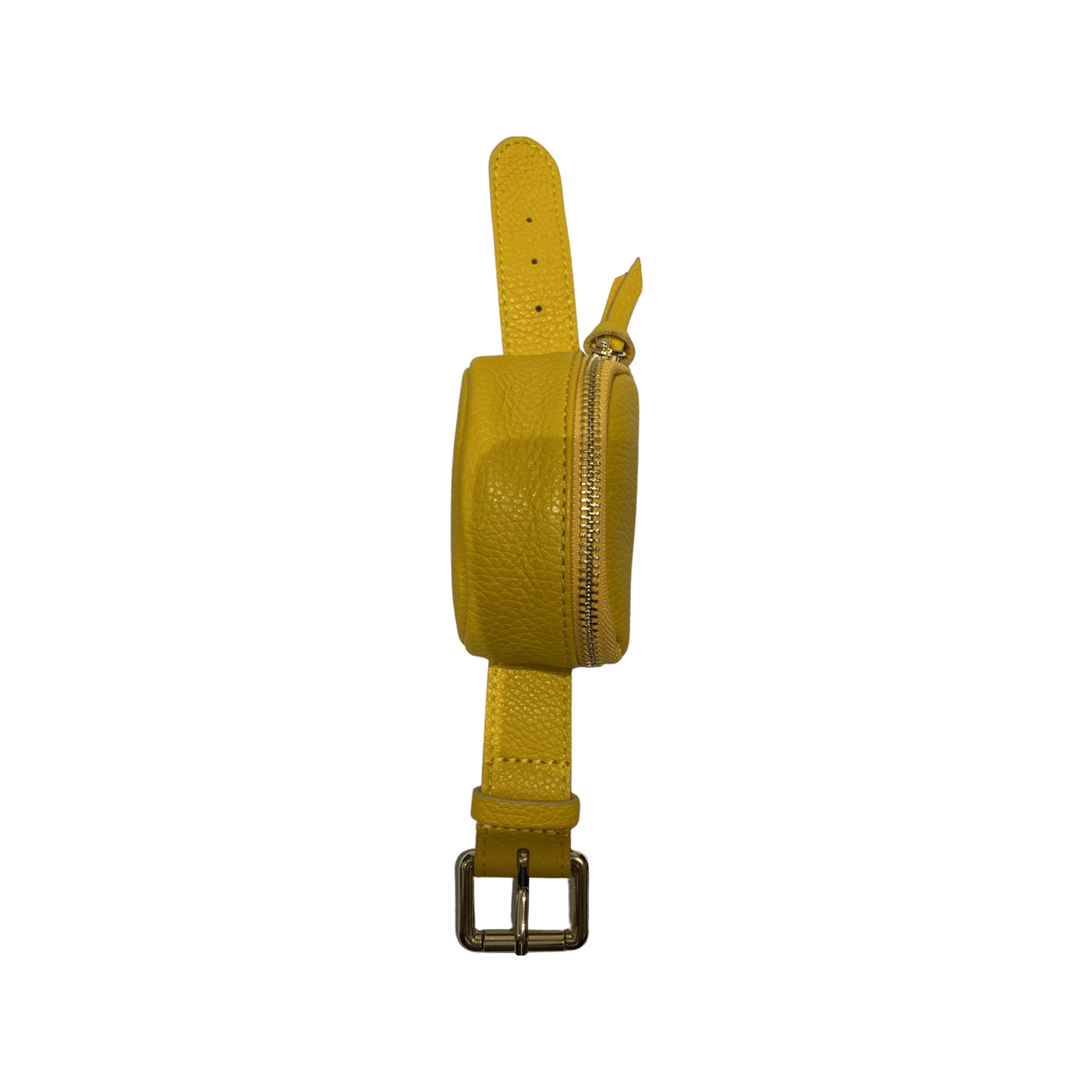 Mini wrist leather bracelet with calf leather, adjustable strap, and gold-color detailing.