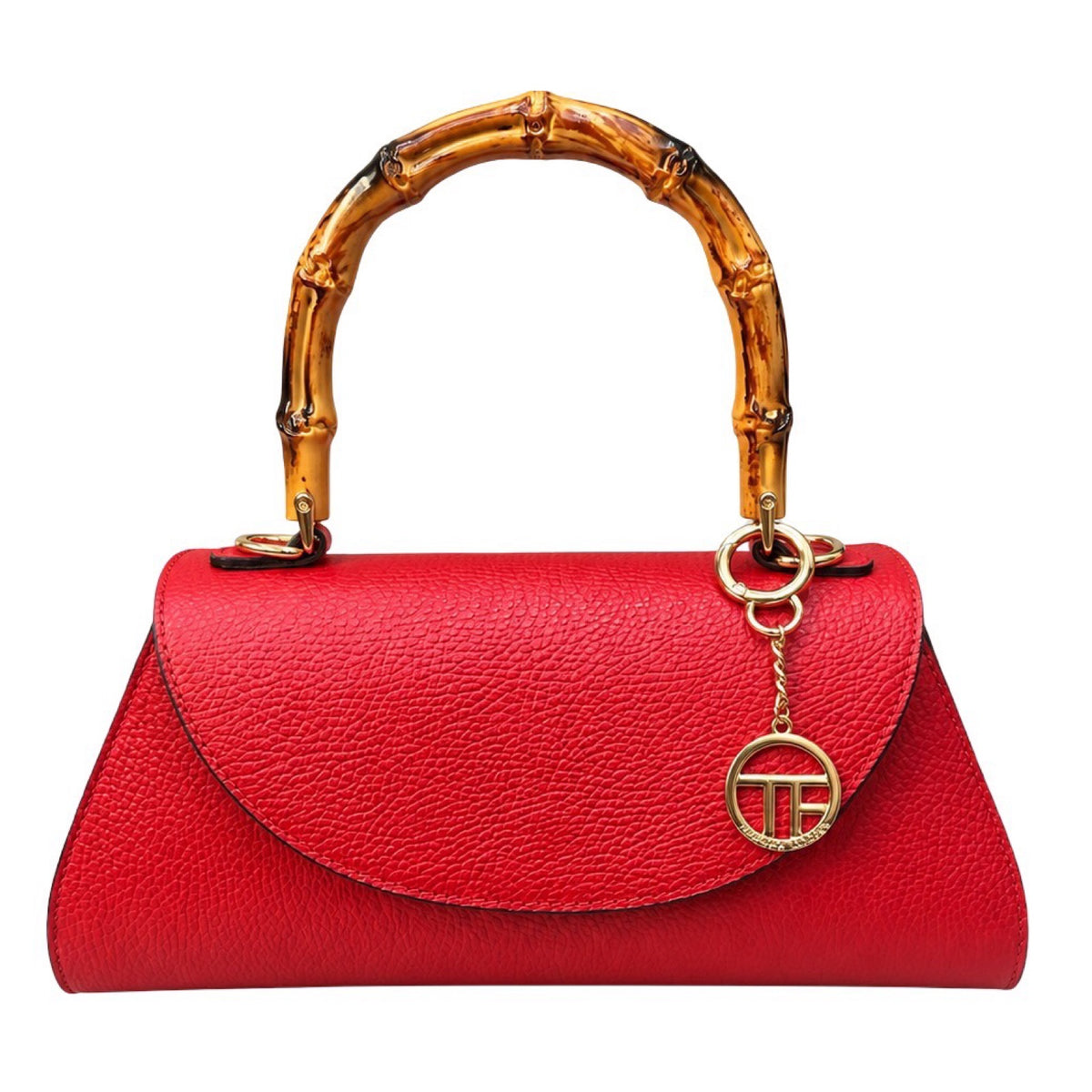 Bamboo Top Handle Medium Leather Tote Bag - Shoulder Bag for Women