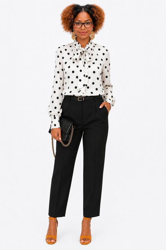 Black and White Polka Dot Blouse