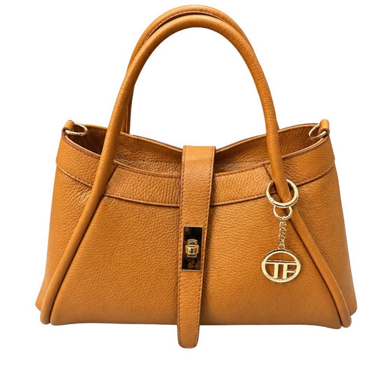 Teefamm Elegance Medium Leather Satchel - Shoulder Bag for Women