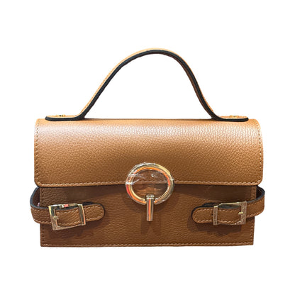 Made in Italy Small Top Handle Leather Tote Bag