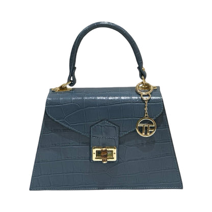 Made in Italy Medium Croc-Embossed Structured Top Handle Tote Bag