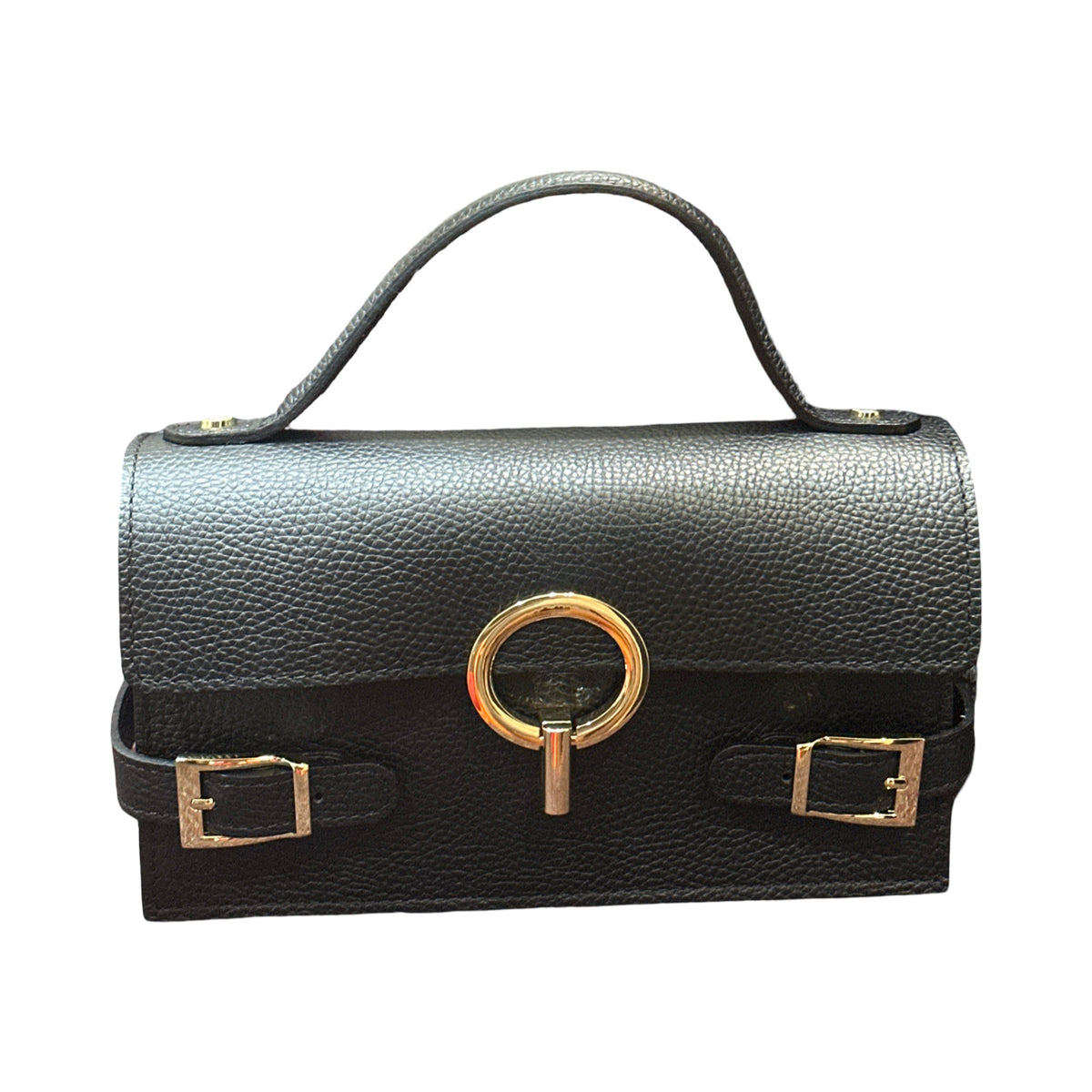 Made in Italy Small Top Handle Leather Tote Bag