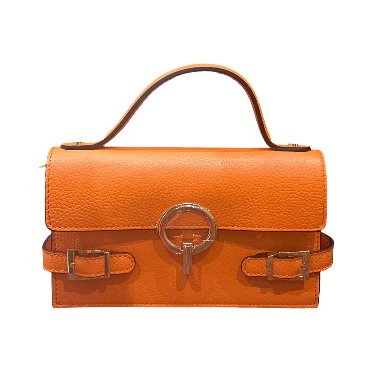 Made in Italy Small Top Handle Leather Tote Bag