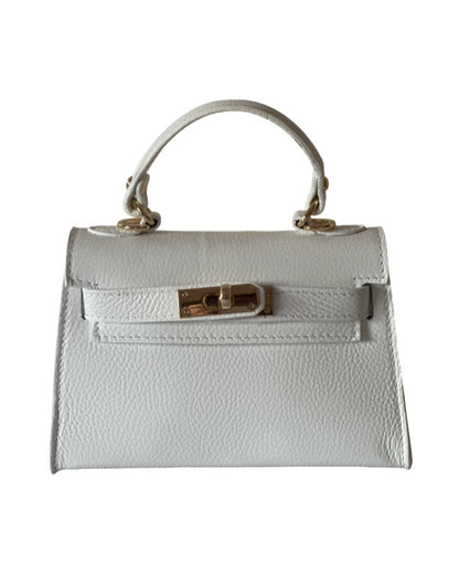 Made in Italy Mini Top Handle Leather Tote Bag