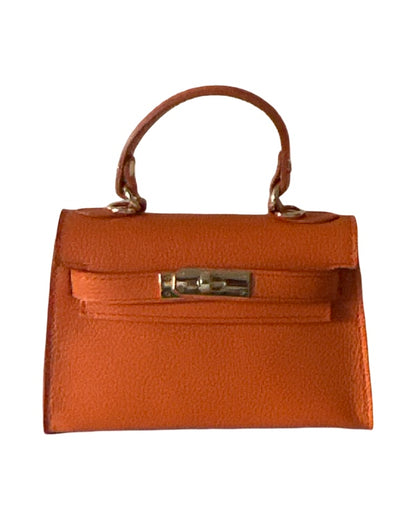 Made in Italy Mini Top Handle Leather Tote Bag