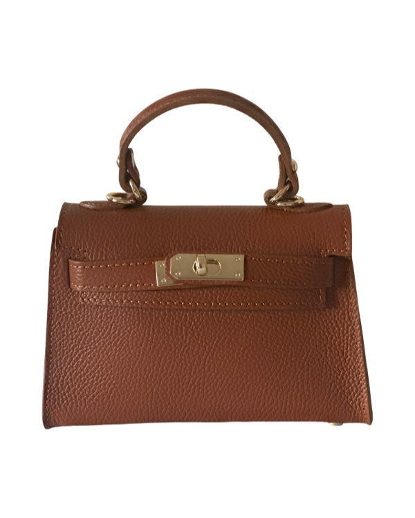 Made in Italy Mini Top Handle Leather Tote Bag