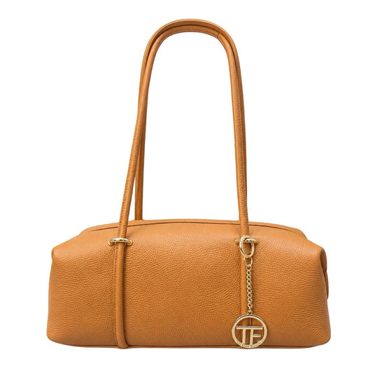 Barrel Shaped Oversized Leather Bag - Shoulder Bag for Women