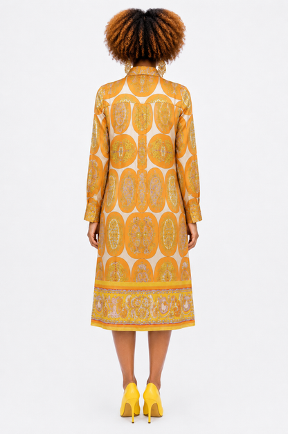 Yellow Silk Shirt Dress