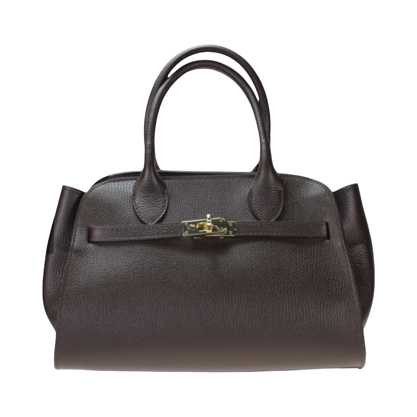 Chocolate brown Italian leather tote bag – classic medium-sized tote