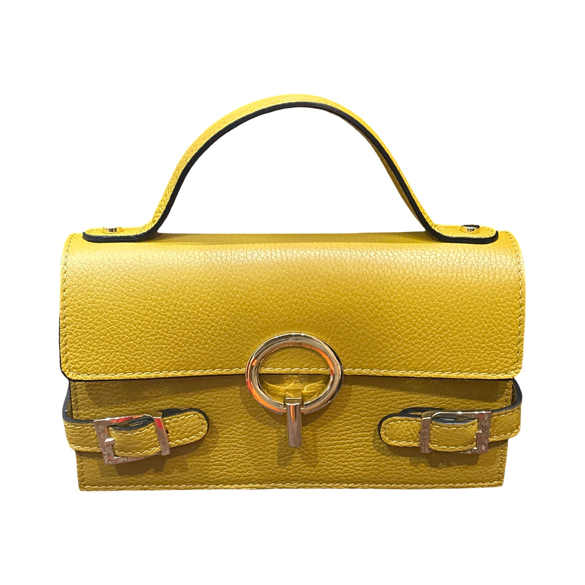 Made in Italy Small Top Handle Leather Tote Bag
